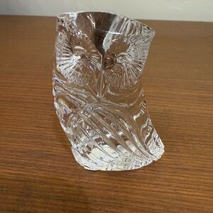 Waterford Crystal Small Owl Figurine Paperweight or Collectible. 3.5”